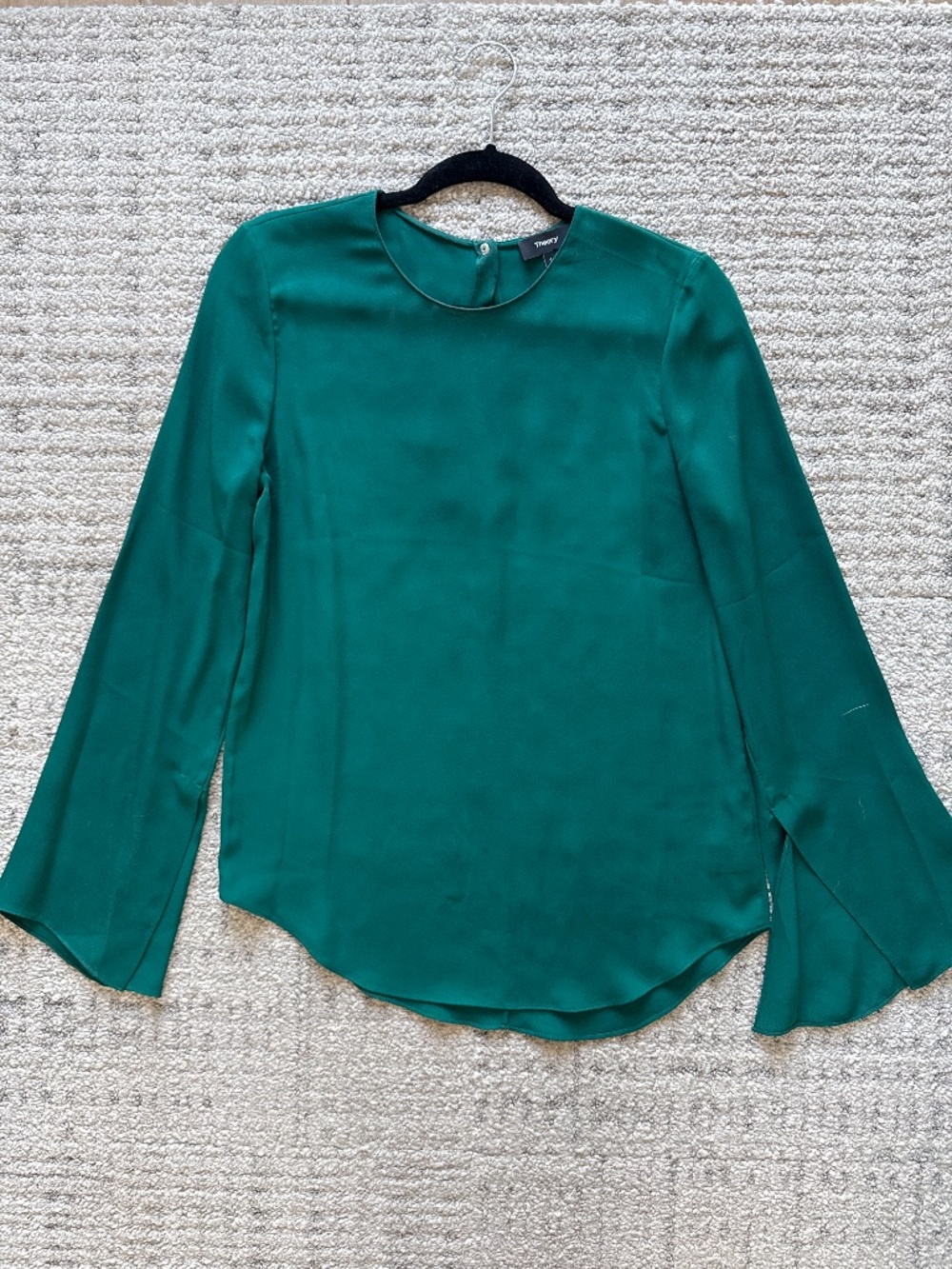 Silk blouse with flair sleeves
